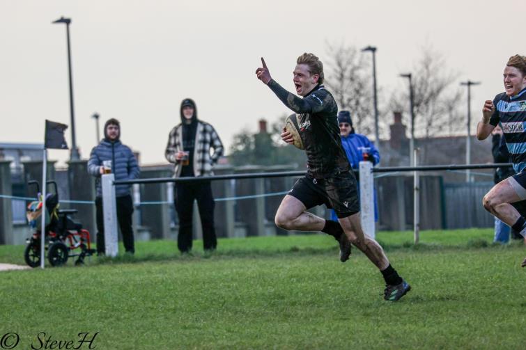 Josh Watts celebrating a great try